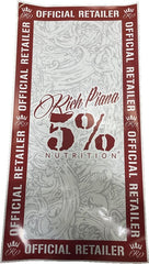 5% Nutrition Window Cling Rectangular, Red & Filigree