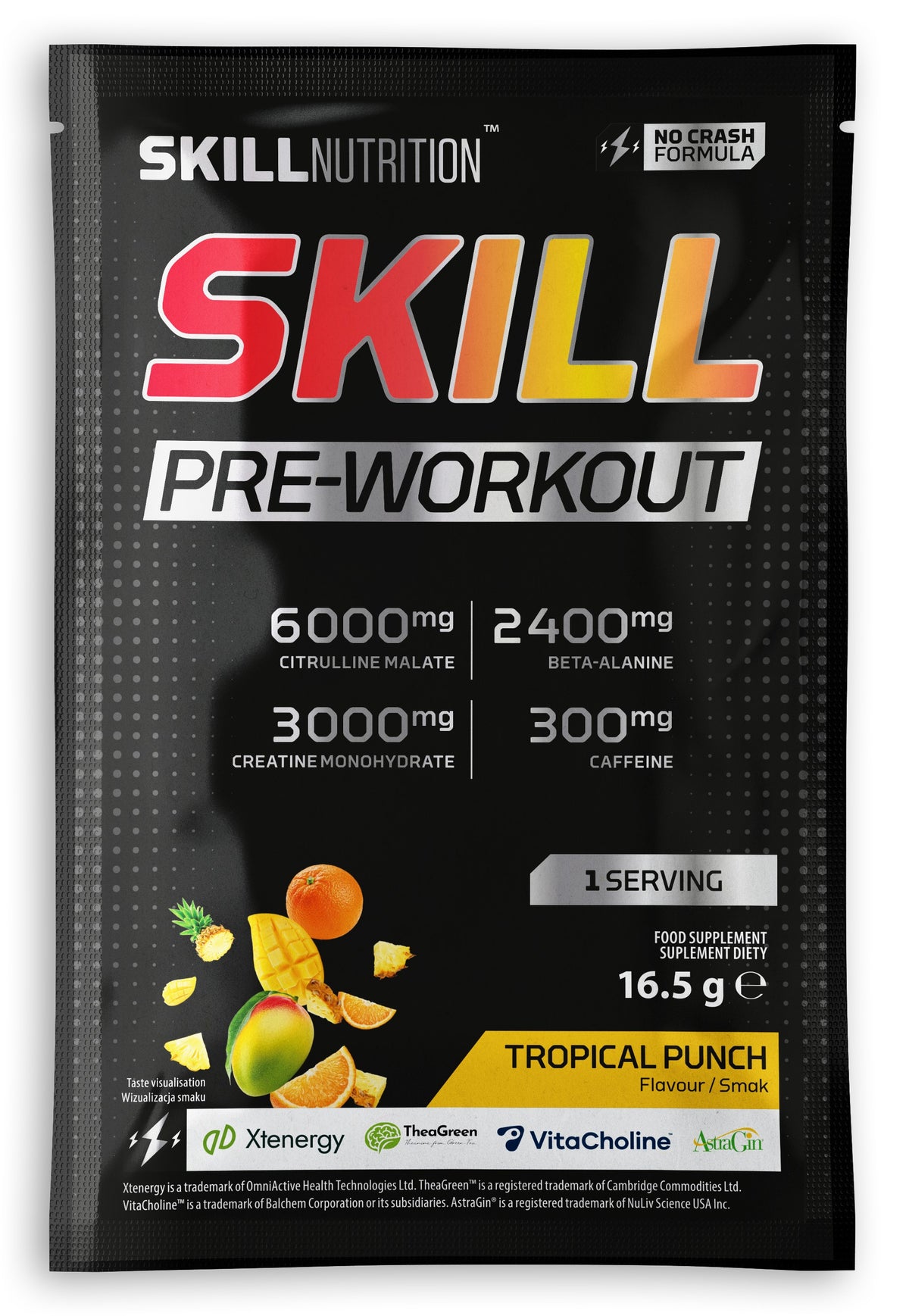 Skill Pre-Workout, Tropical Punch - 16.5 grams (1 serving)